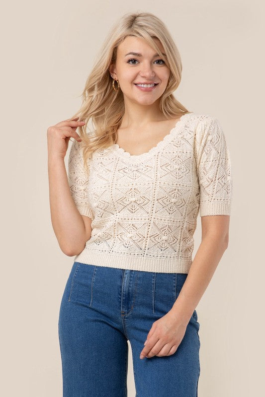 Crochet Knit Top