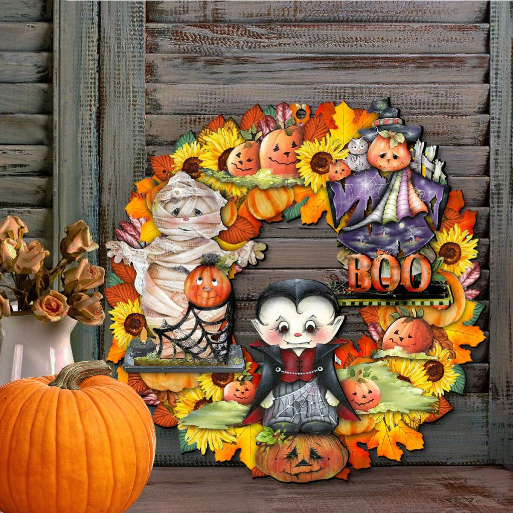 Halloween Holiday Door Wreath by G. DeBrekht - Thanksgiving Halloween Decor - 8185316H