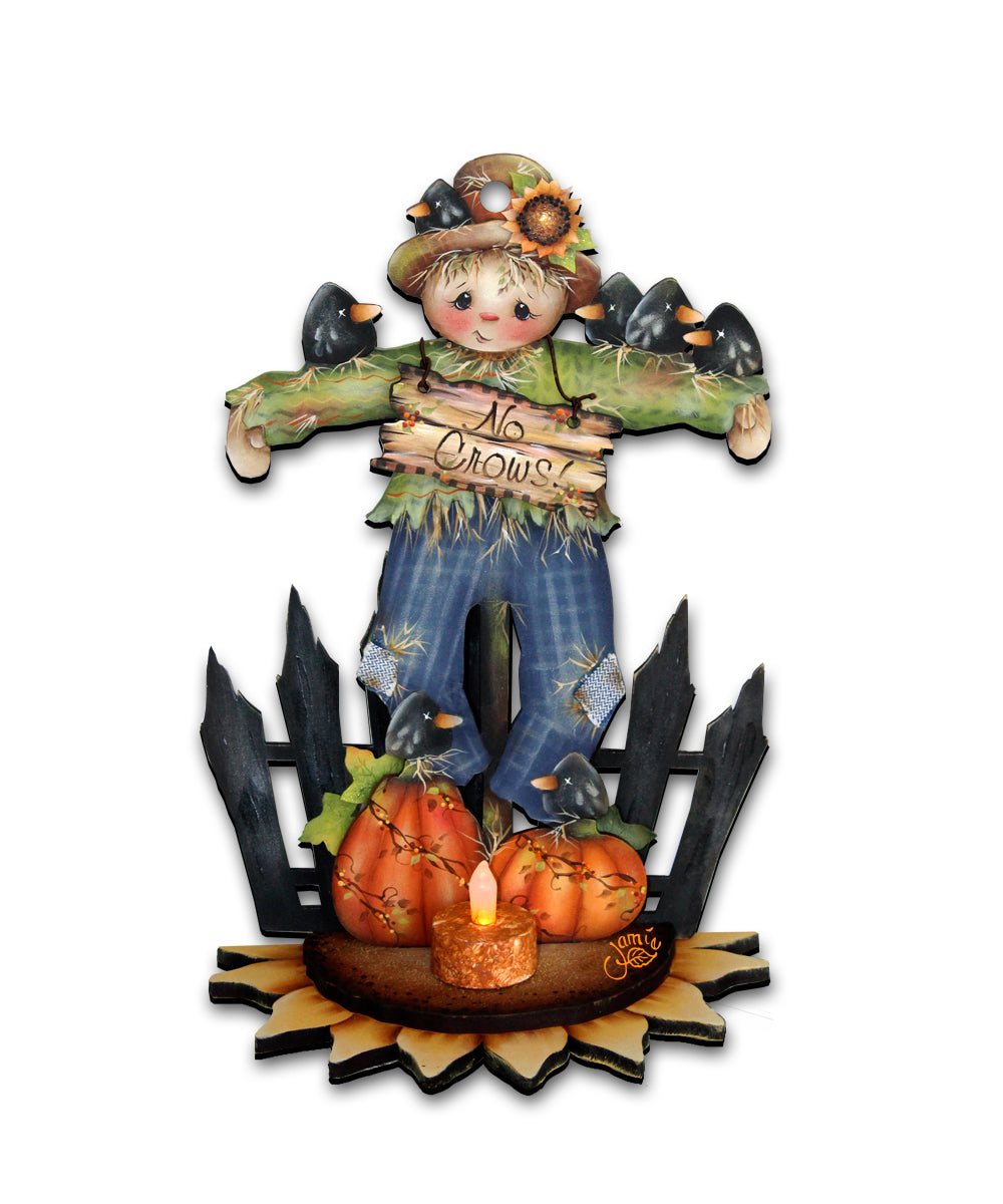 No Crows Scarecrow Halloween Door Decor