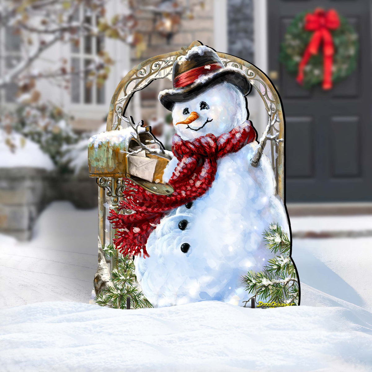 Seasons Greetings Snowman Outdoor Holiday Decor
