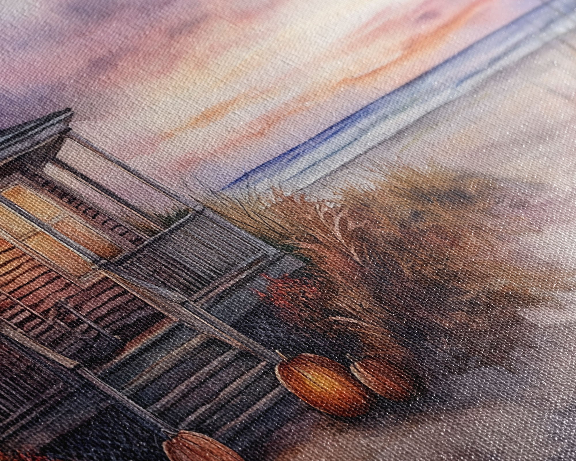 Rustic Beach Cottage Fall Scene