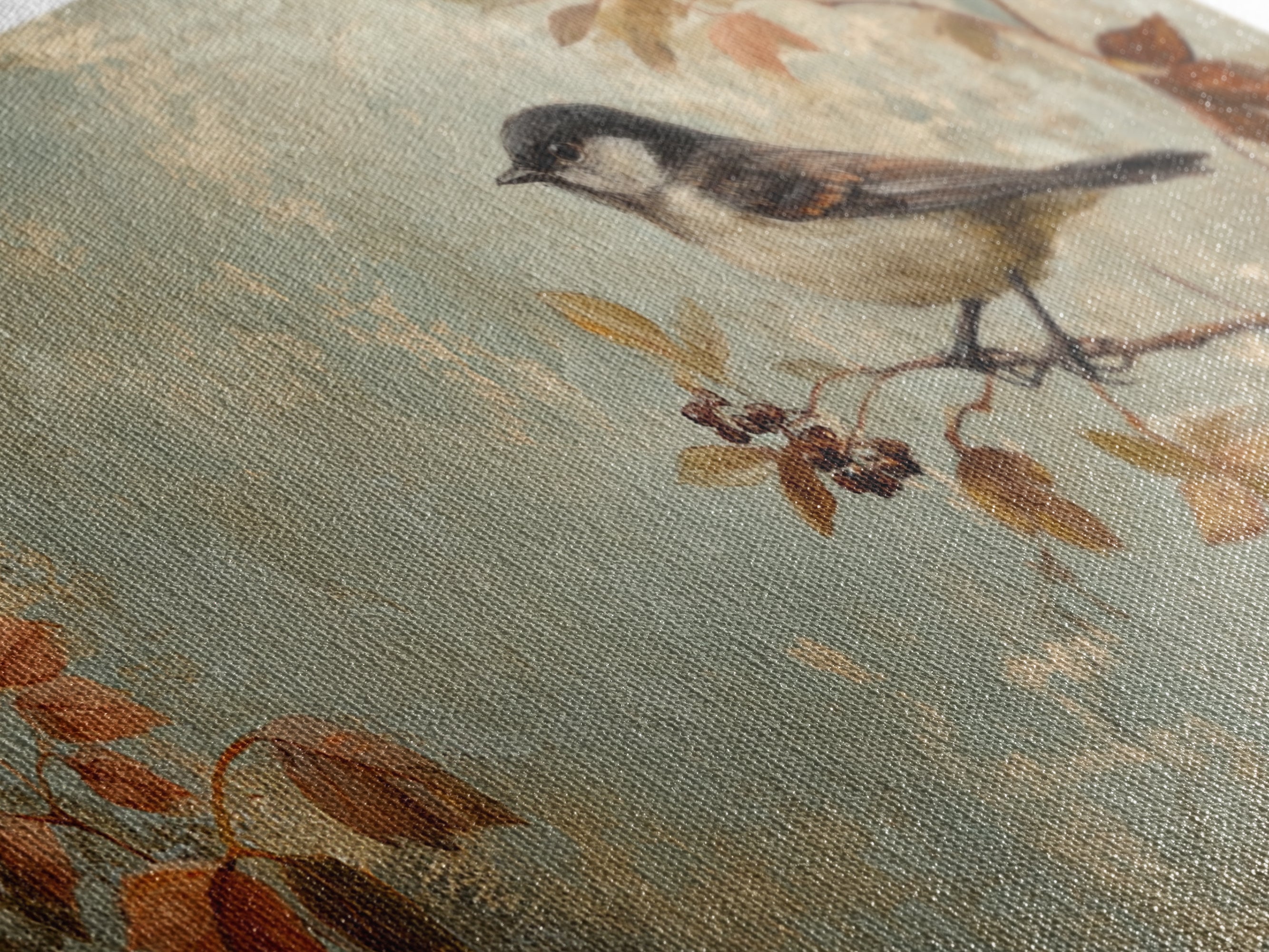 Bird On Branch Canvas Print
