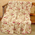 Vintage Rose Cotton Quilted Scalloped Reversible  Blanket
