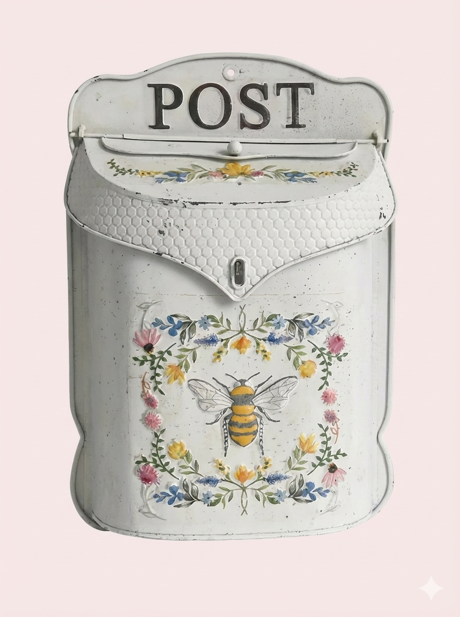 Vintage Farmhouse Wall-Mounted Metal Letter Box