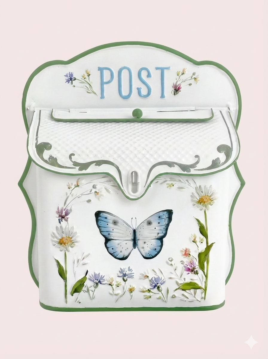 Vintage Farmhouse Wall-Mounted Metal Letter Box