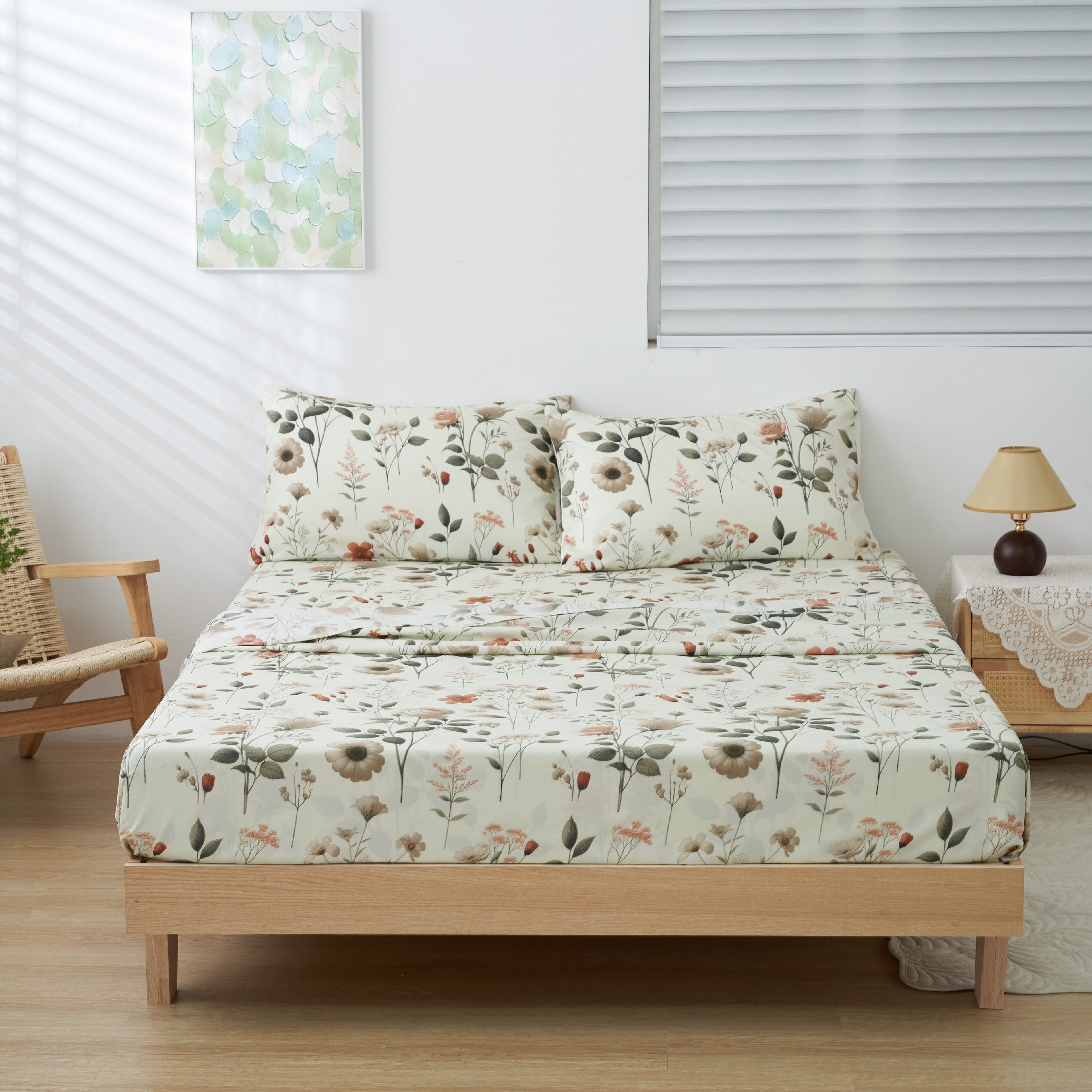 Enchanted Meadow Floral Microfiber Sheet Set