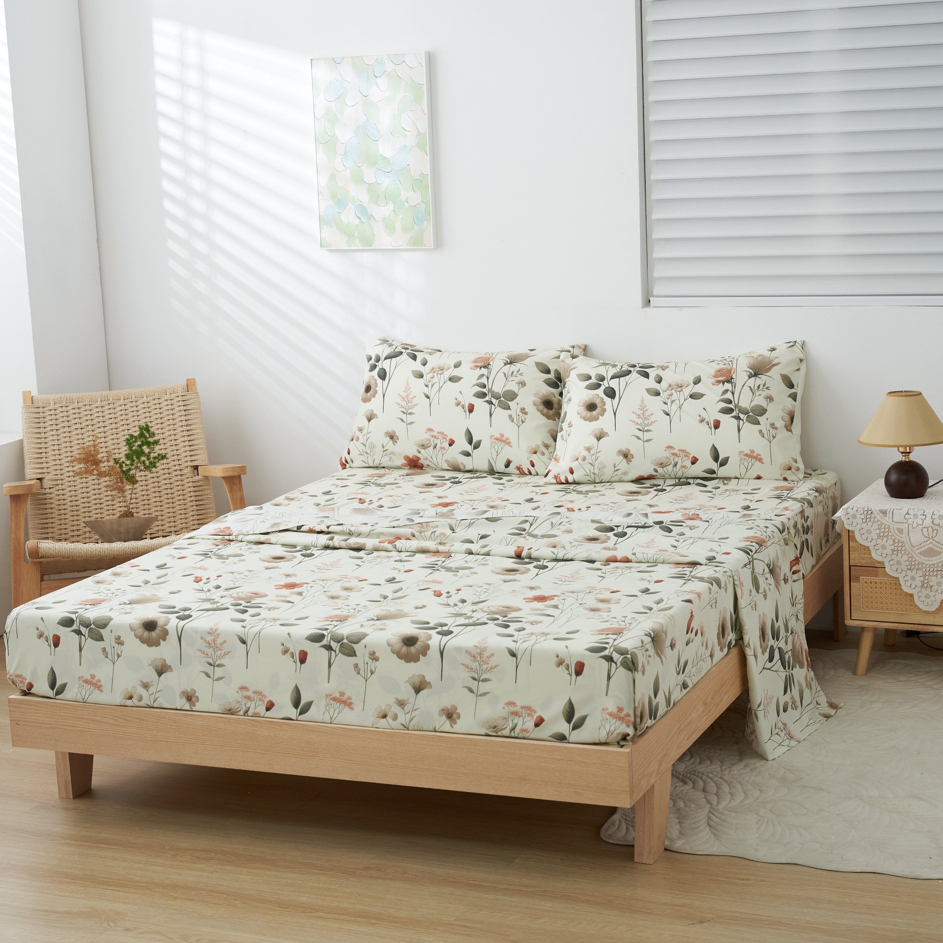 Enchanted Meadow Floral Microfiber Sheet Set