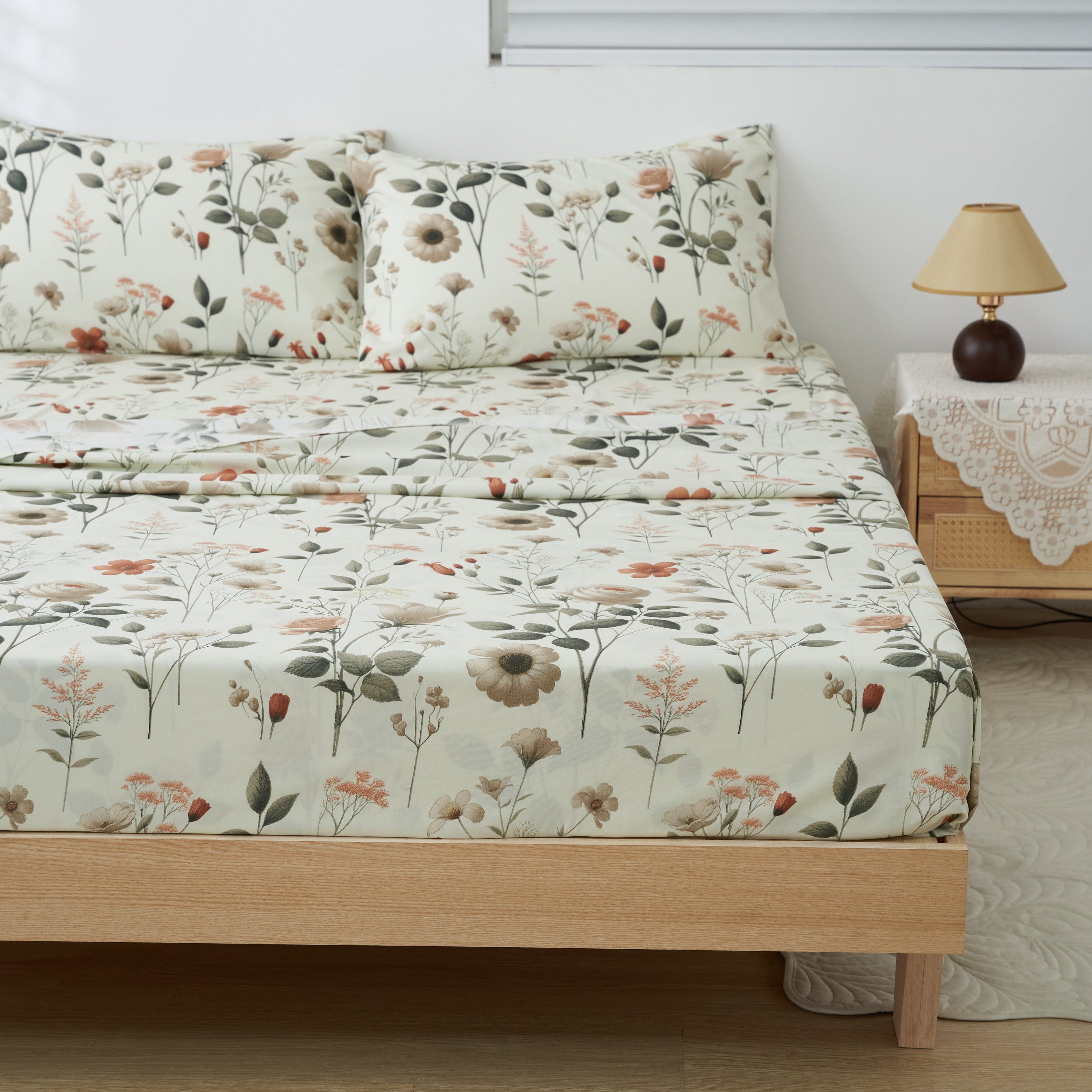 Enchanted Meadow Floral Microfiber Sheet Set