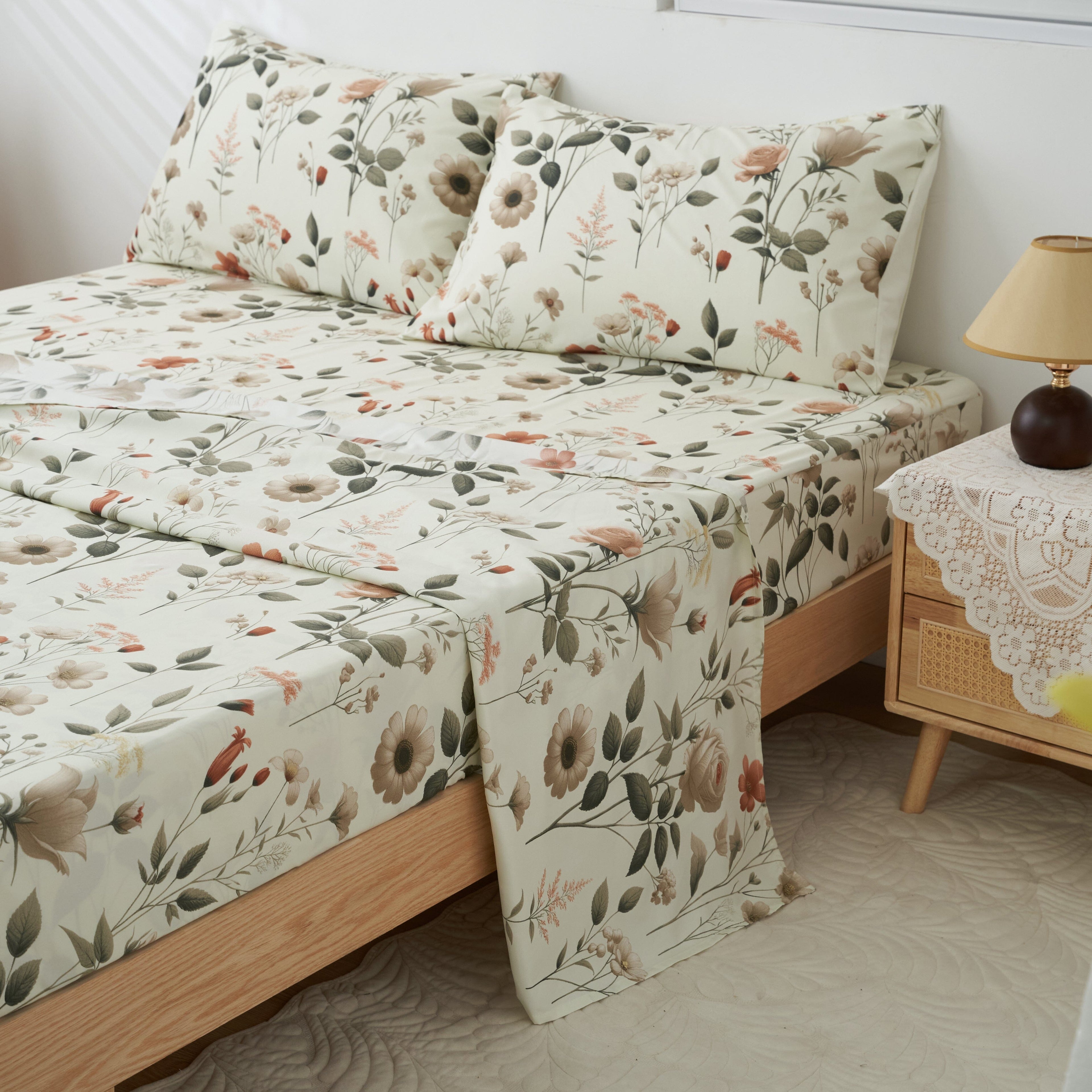 Enchanted Meadow Floral Microfiber Sheet Set
