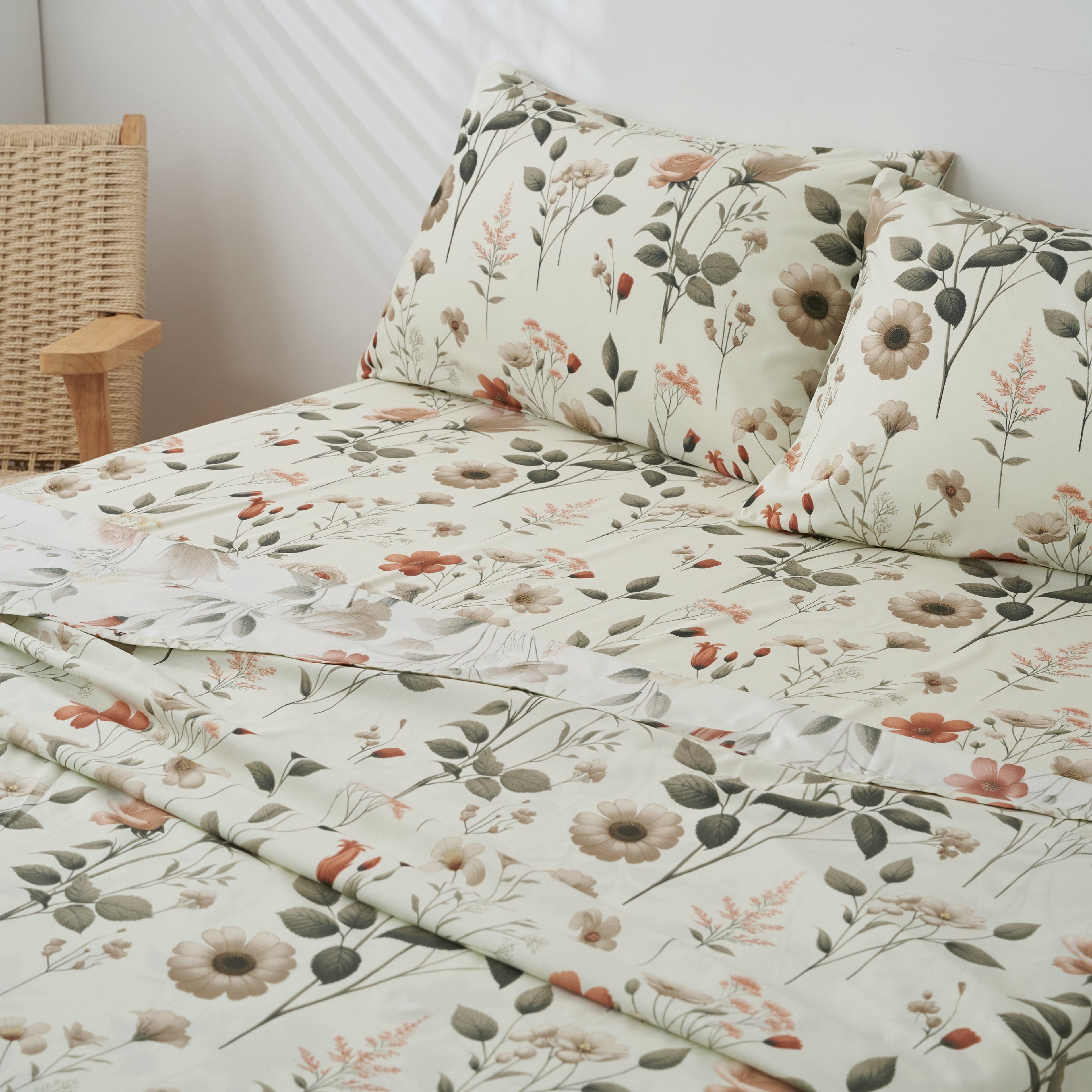 Enchanted Meadow Floral Microfiber Sheet Set
