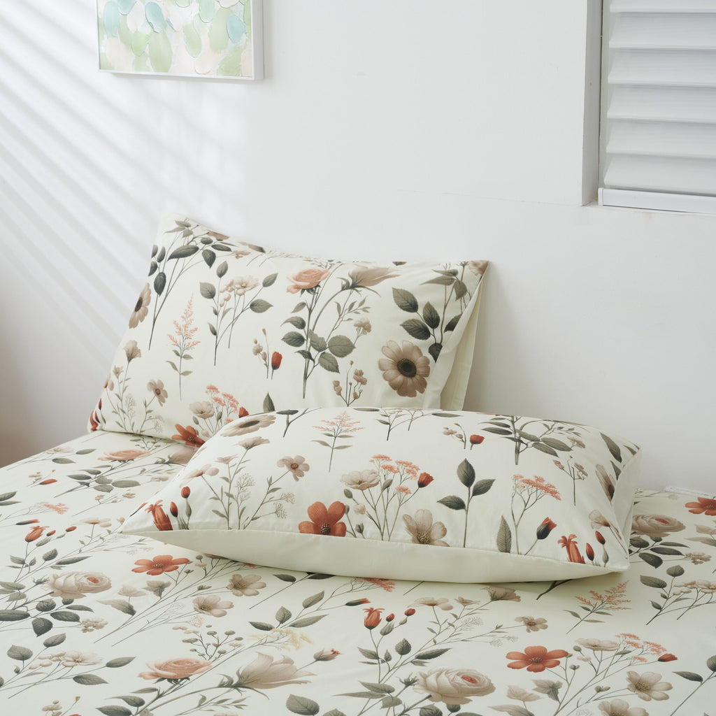 Enchanted Meadow Floral Microfiber Sheet Set