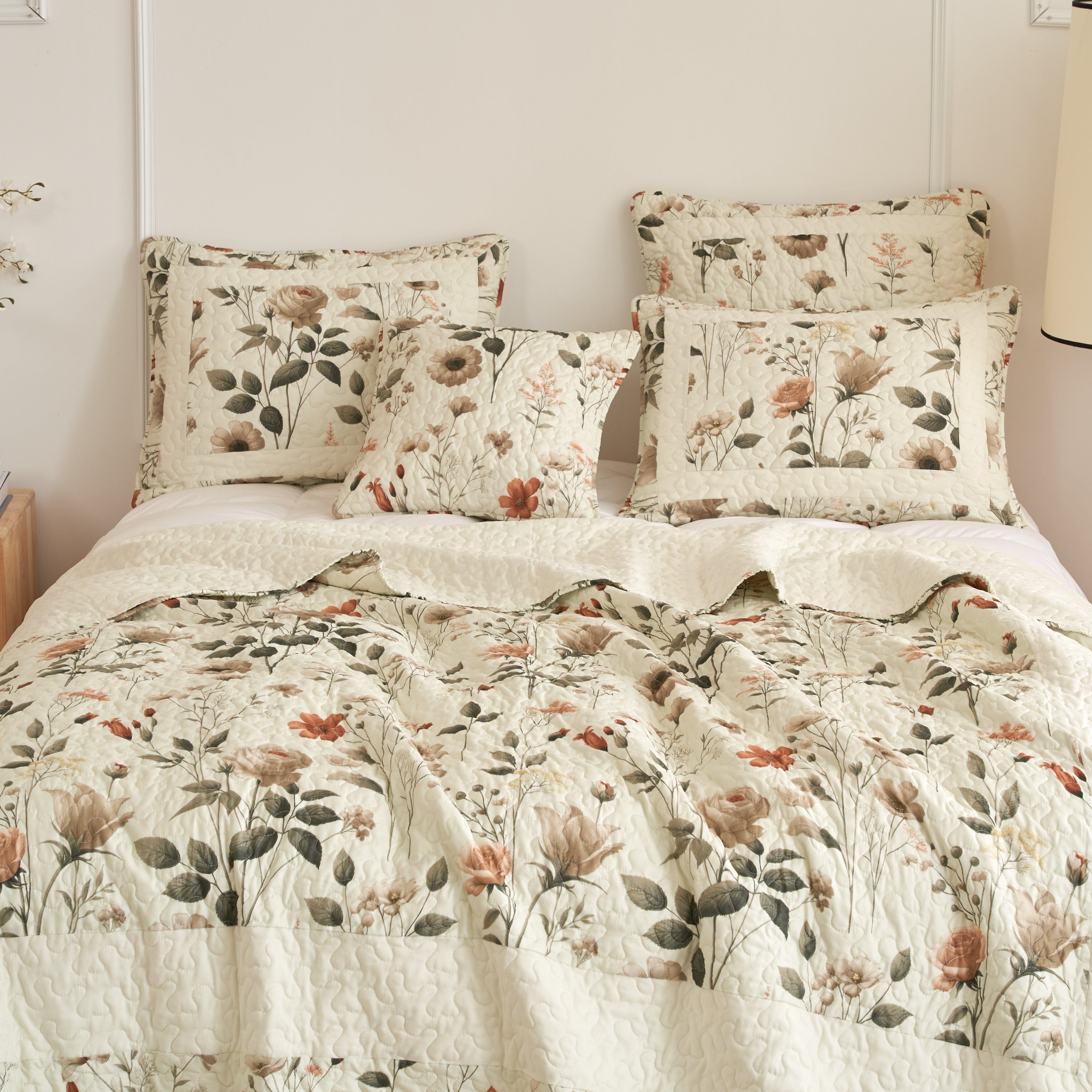 Enchanted Meadow Floral Quilt Set
