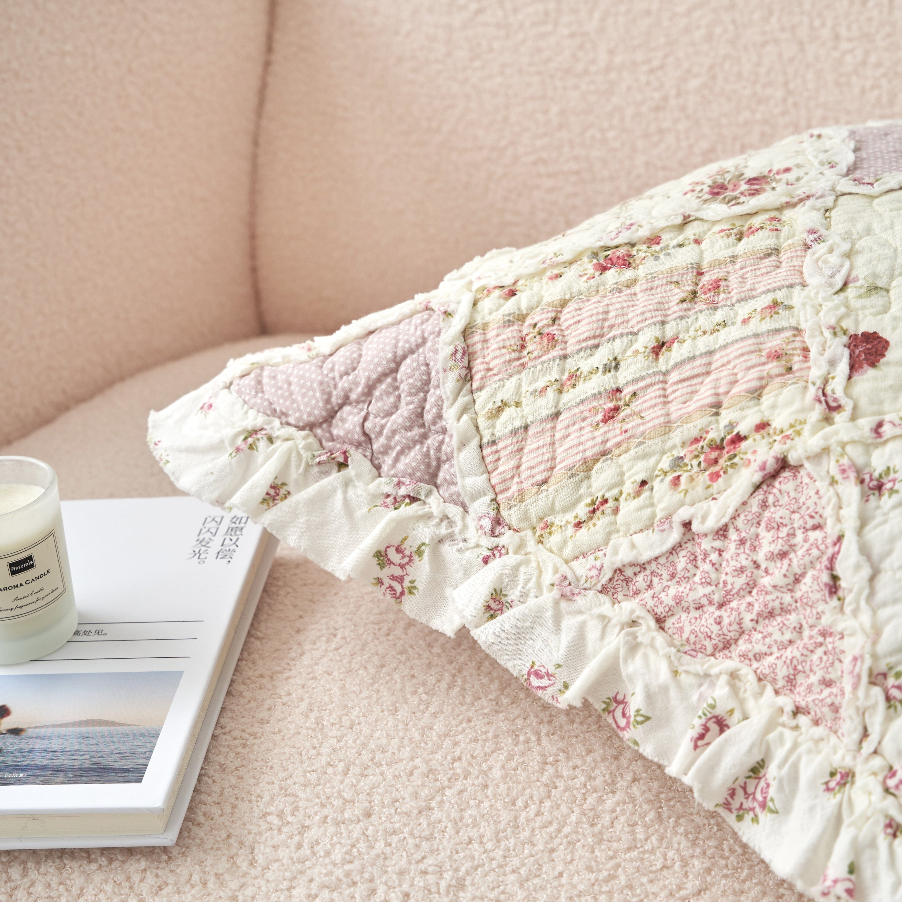Blush Cottage Rose Pillow Covers