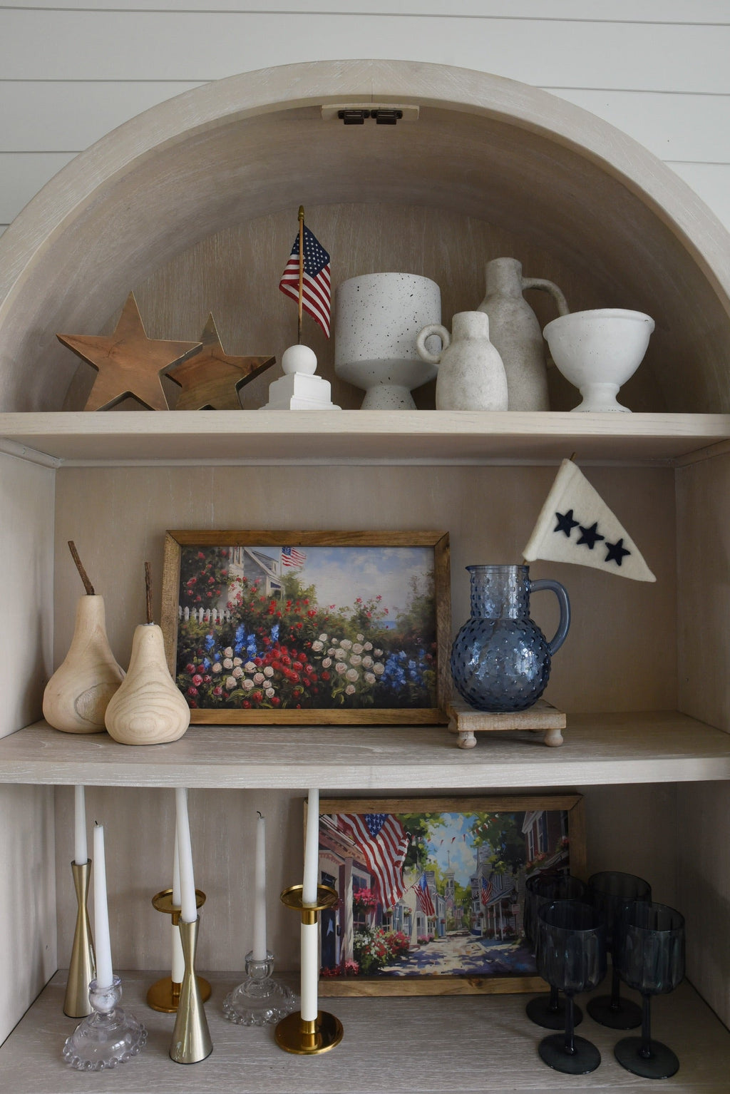 Patriotic Flowers Framed Art