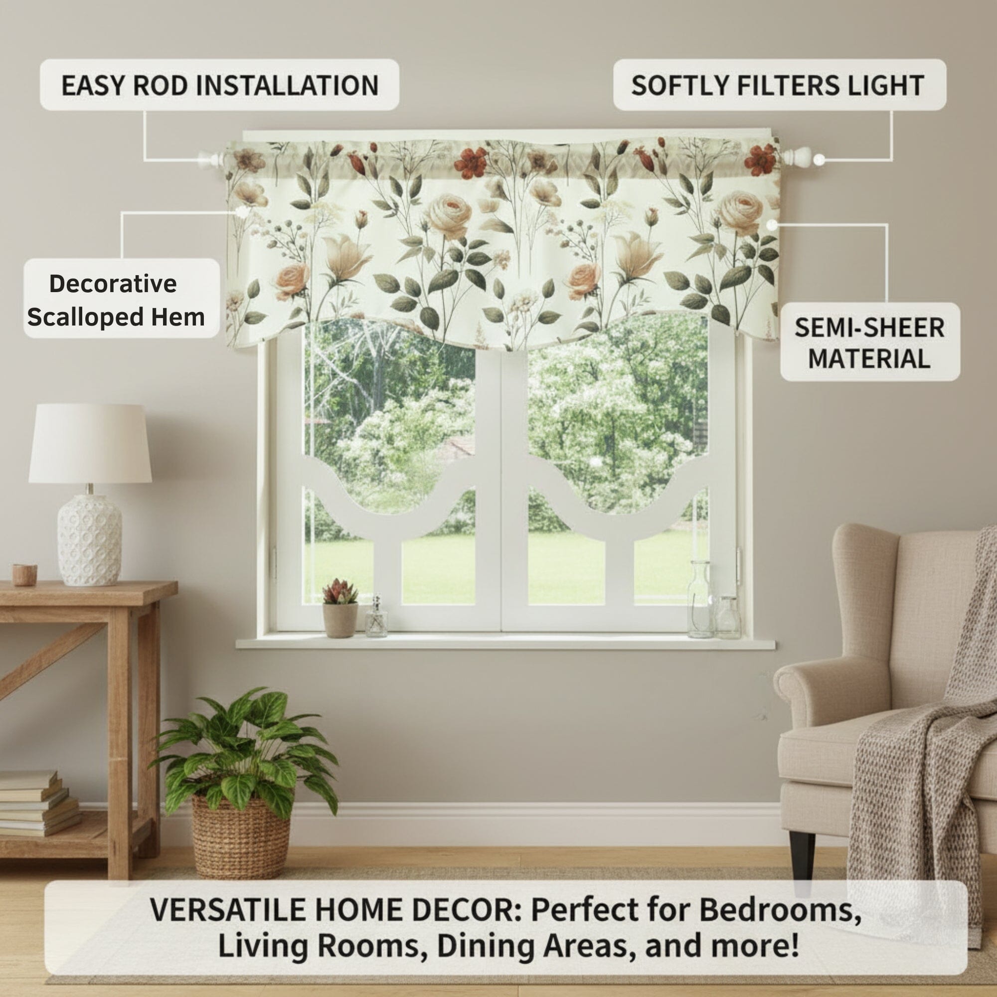 Enchanted Meadow Semi-Sheer Valance