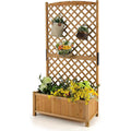 Wood Raised Garden Bed With Trellis
