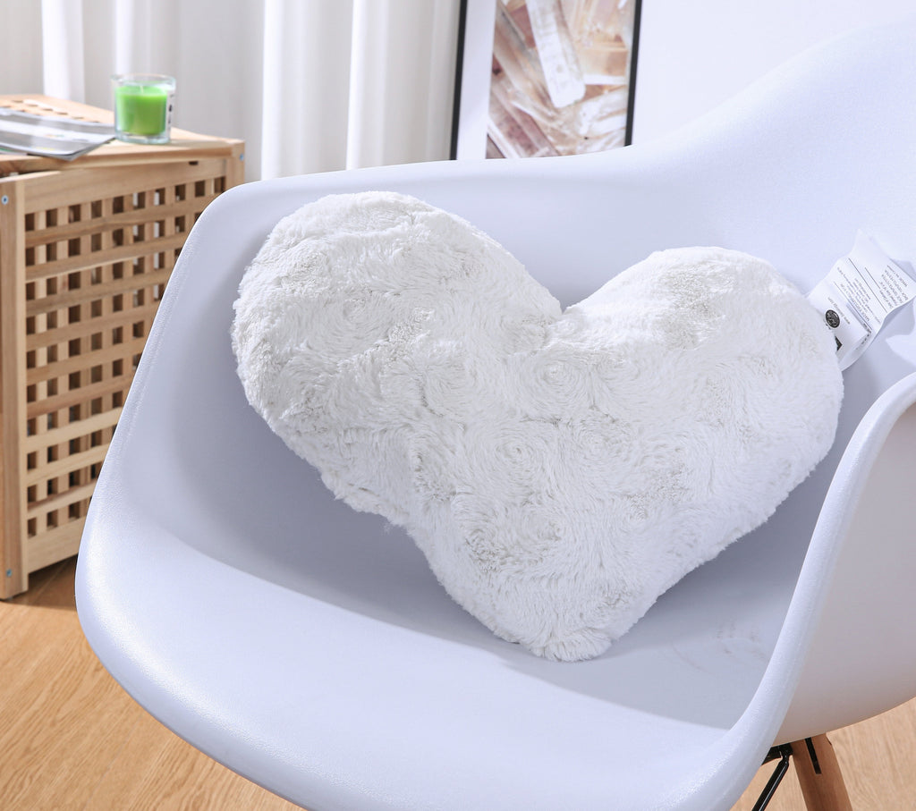 Roses Romantic Plush Stuffed Heart Throw Pillow