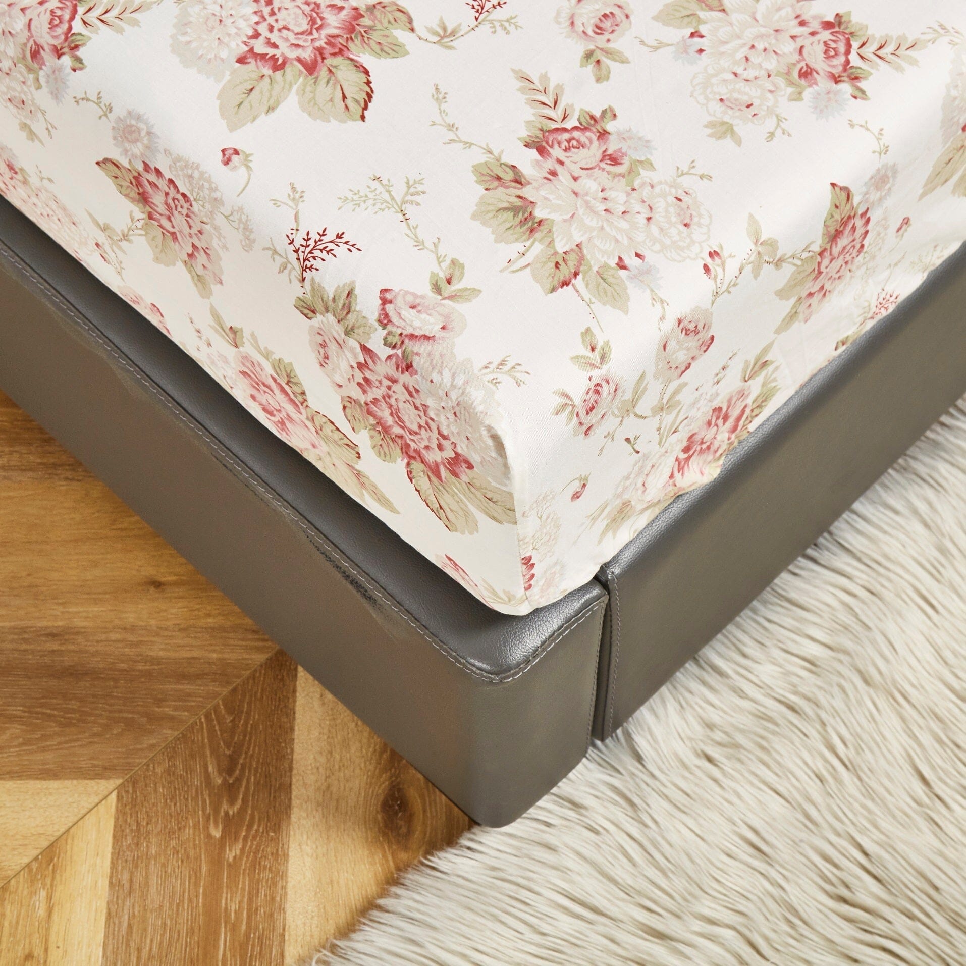 Hint of Mint Floral Cotton Fitted Sheet Set