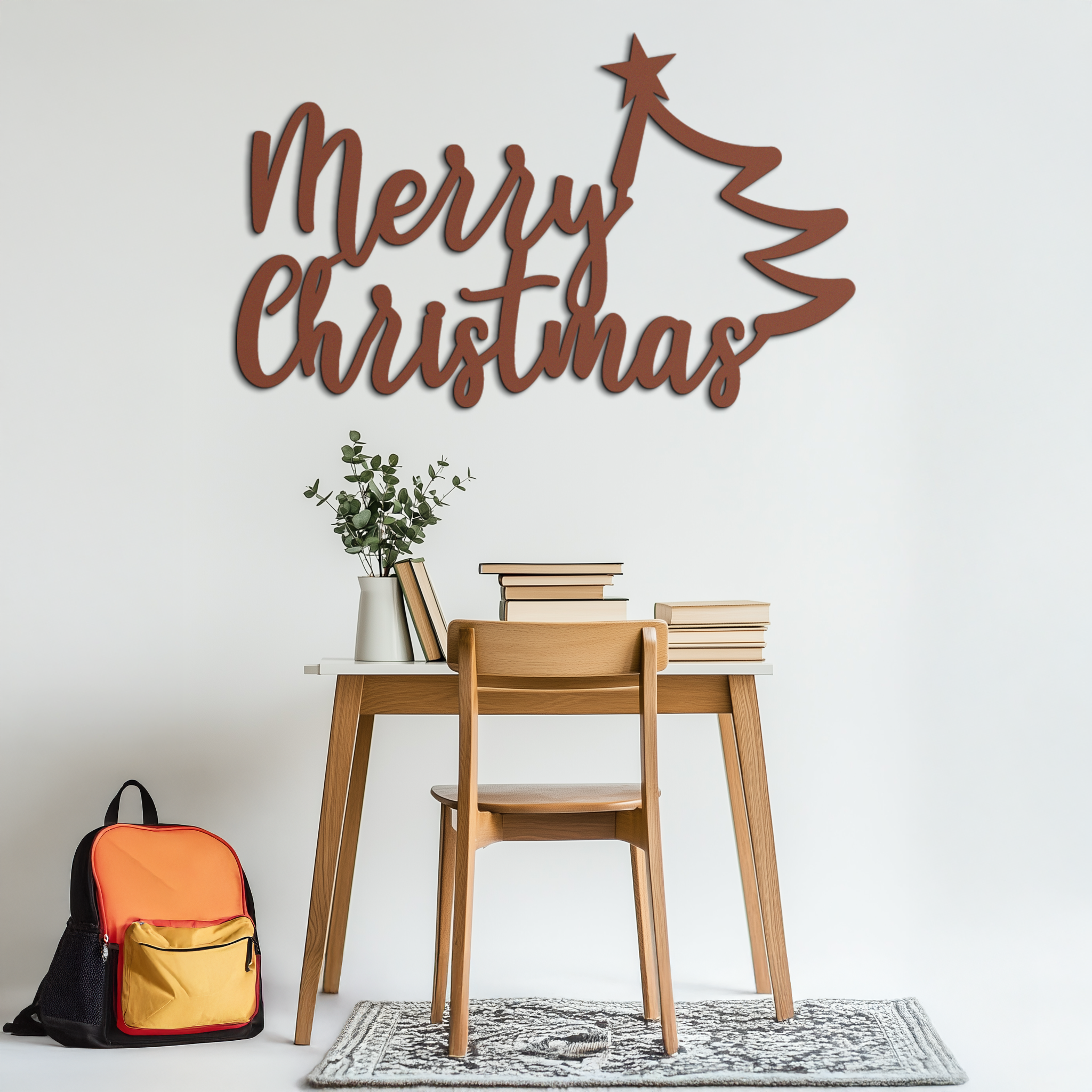 Merry Christmas Tree Metal Wall Art