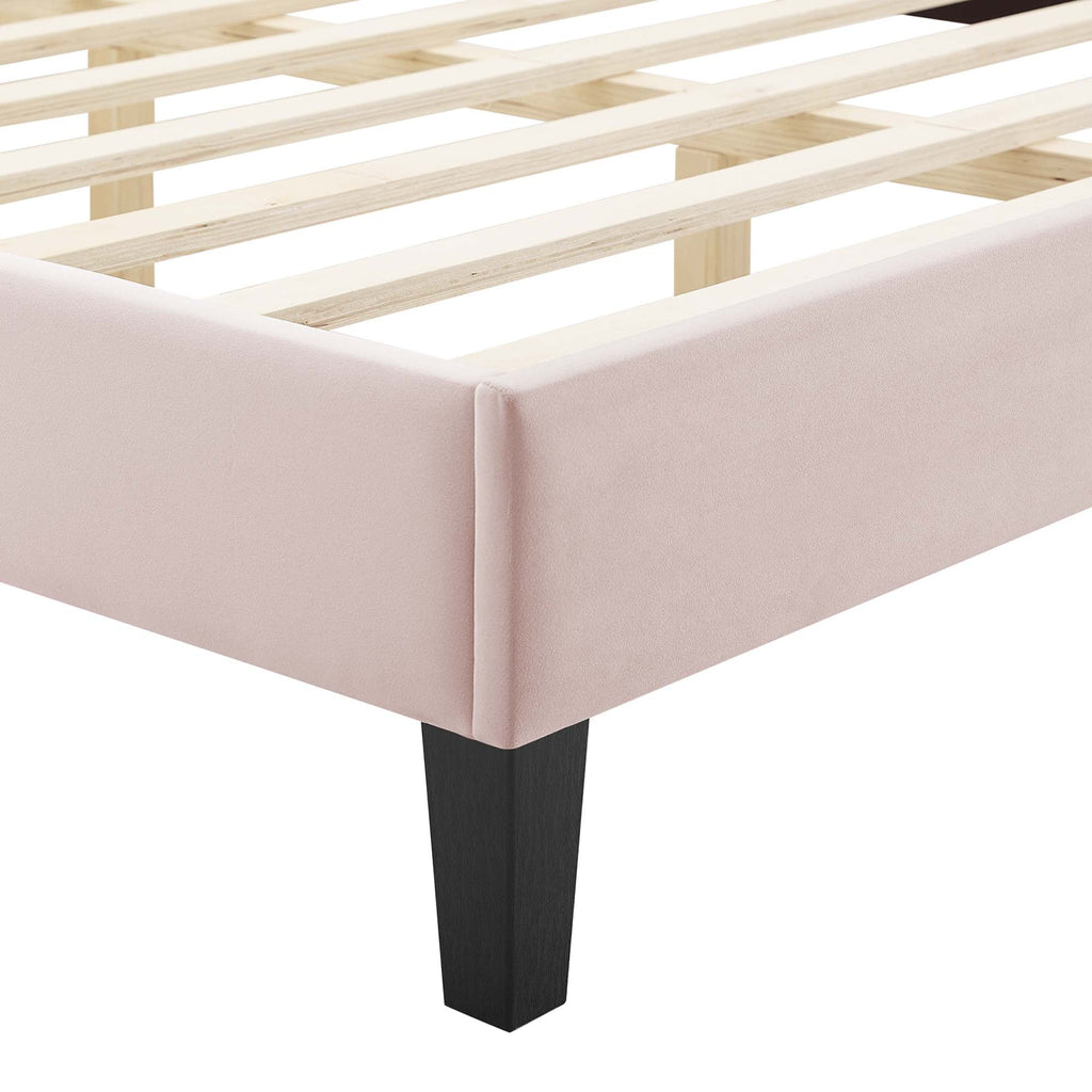 Tufted Velvet Full Platform Bed
