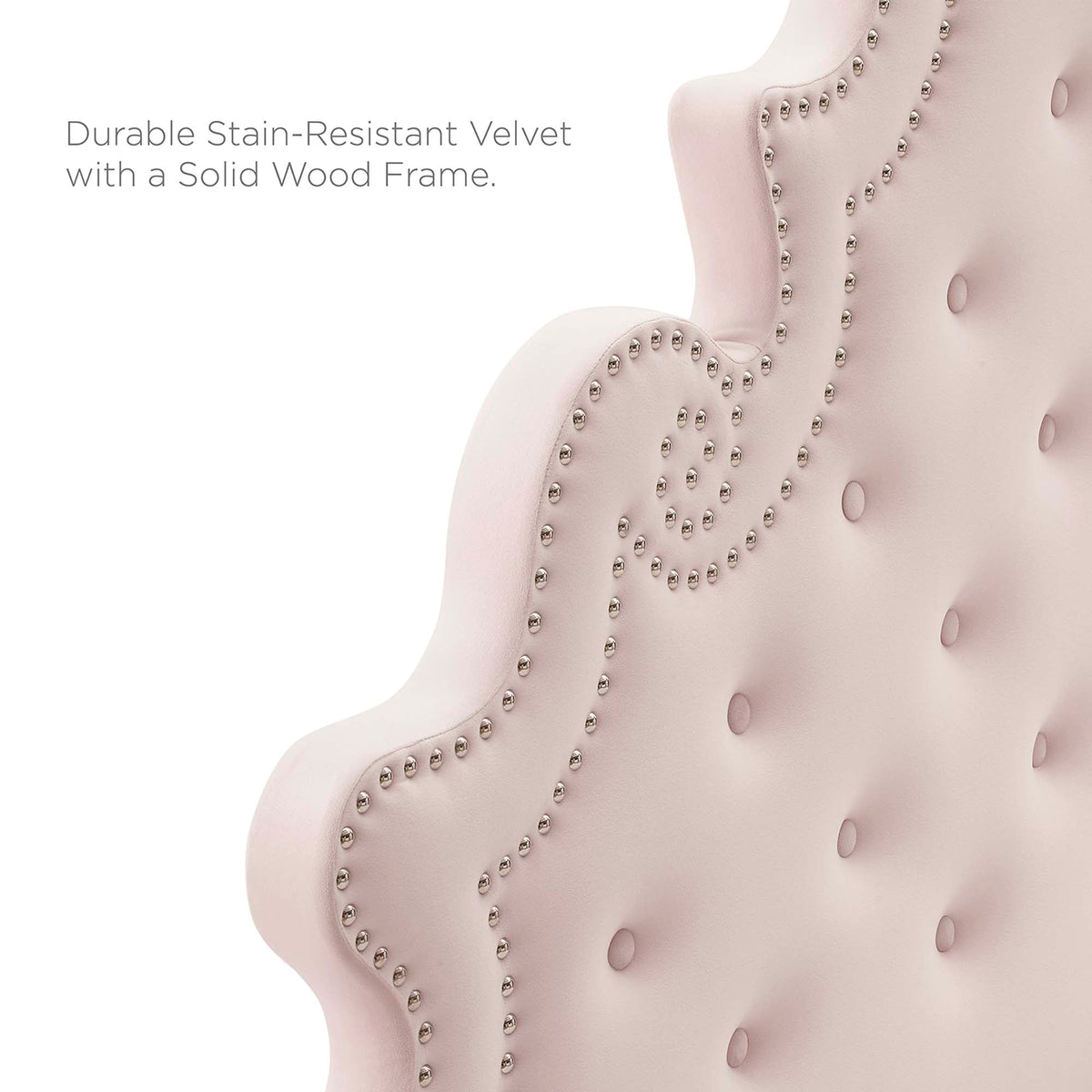 Tufted Velvet Full Platform Bed