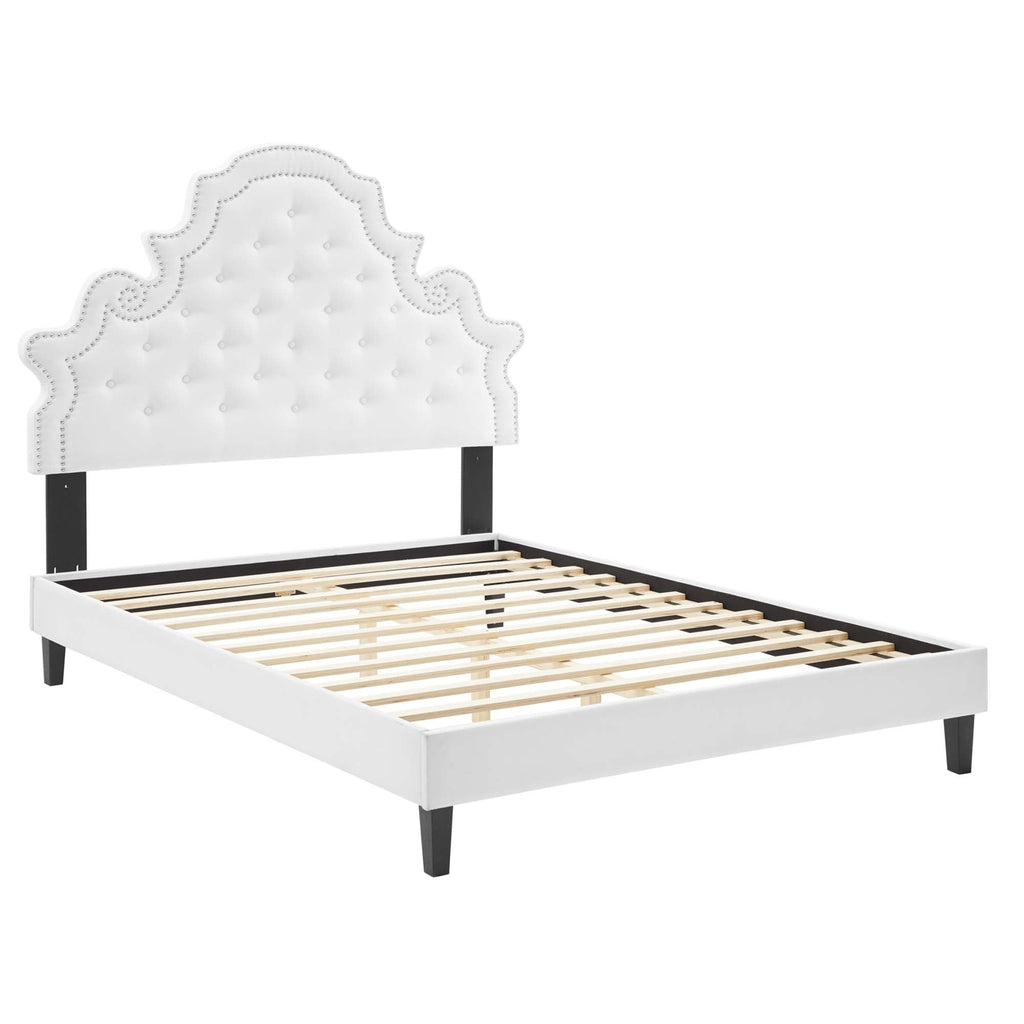 Tufted Velvet Full Platform Bed