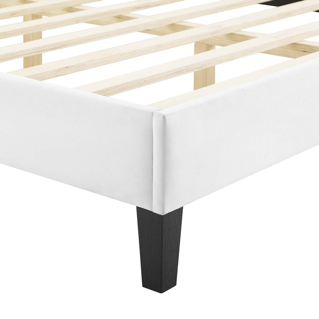 Tufted Velvet Full Platform Bed