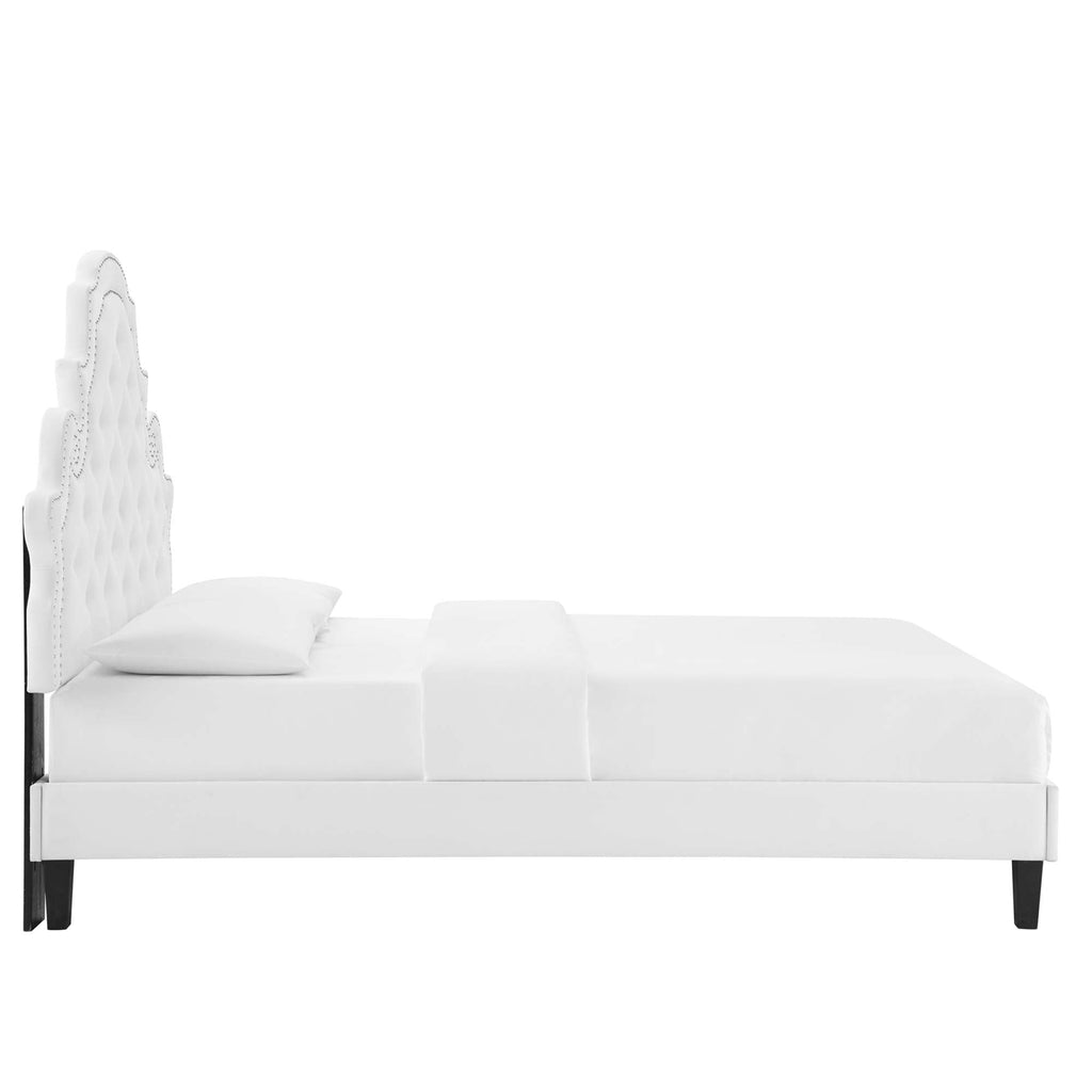 Tufted Velvet Full Platform Bed