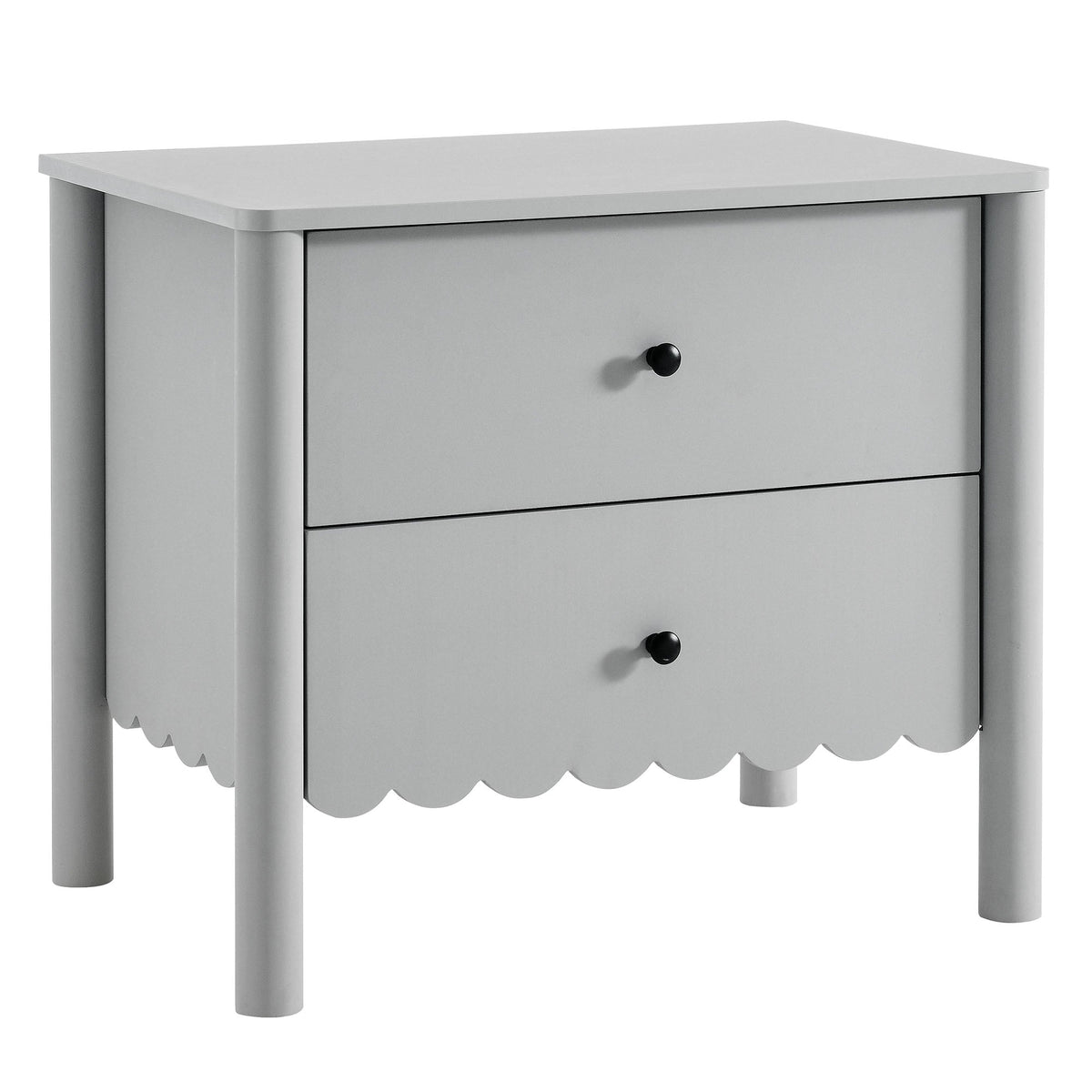Scalloped 2-Drawer Nightstand