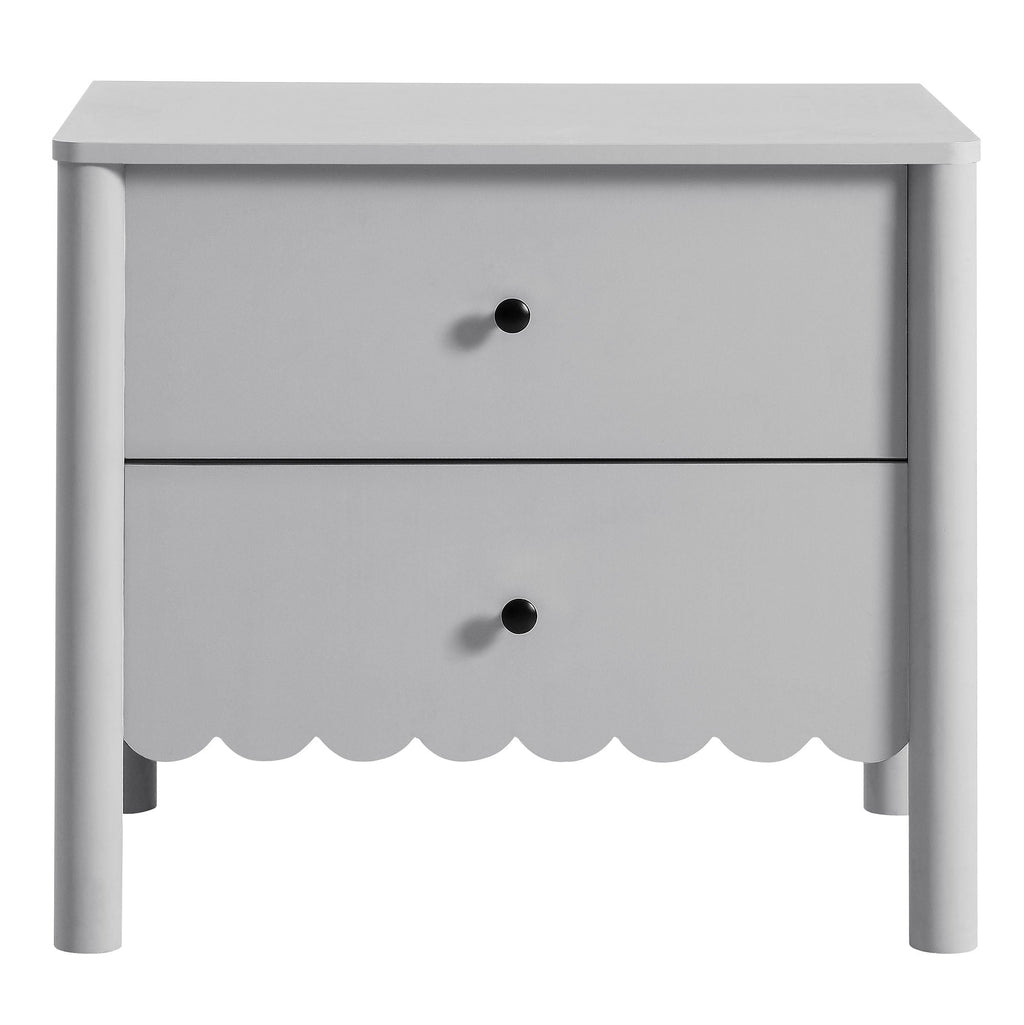 Scalloped 2-Drawer Nightstand