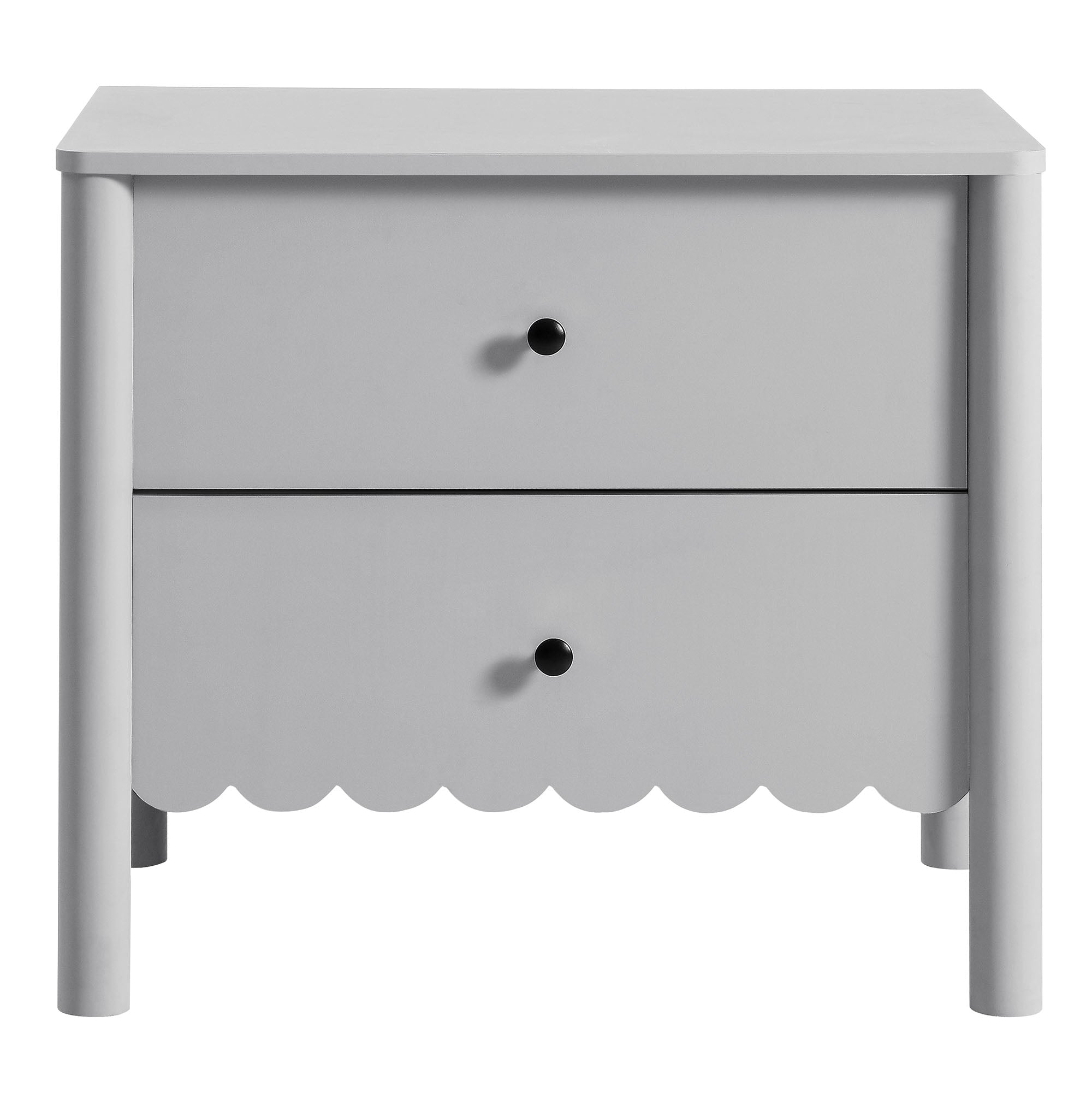 Scalloped 2-Drawer Nightstand