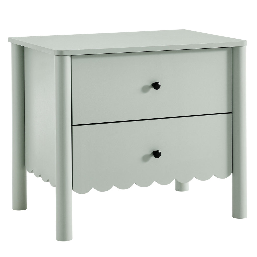 Scalloped 2-Drawer Nightstand