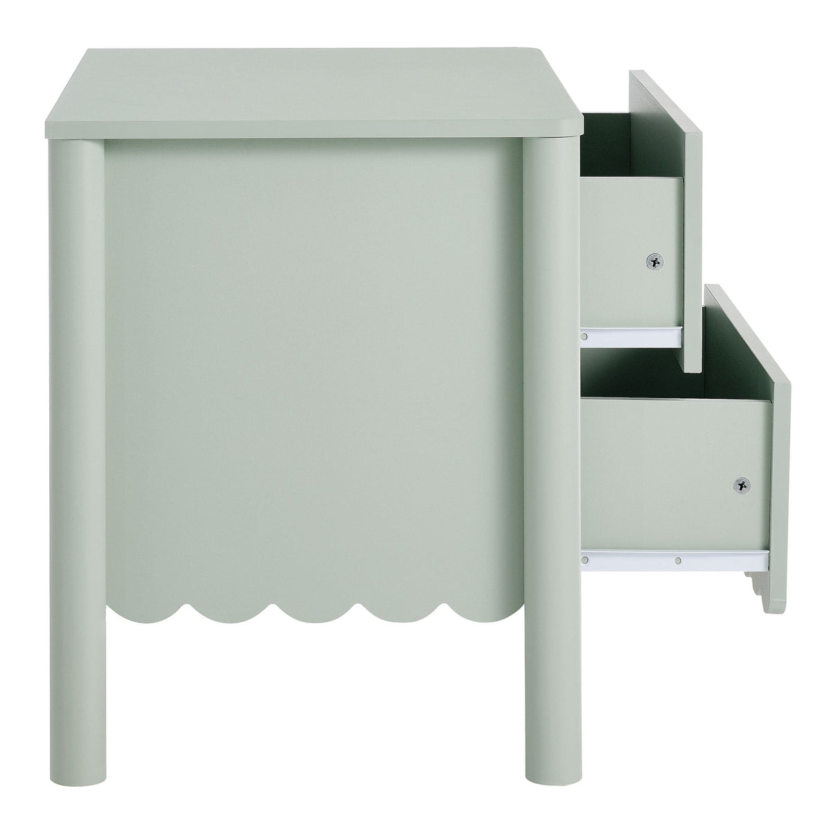 Scalloped 2-Drawer Nightstand
