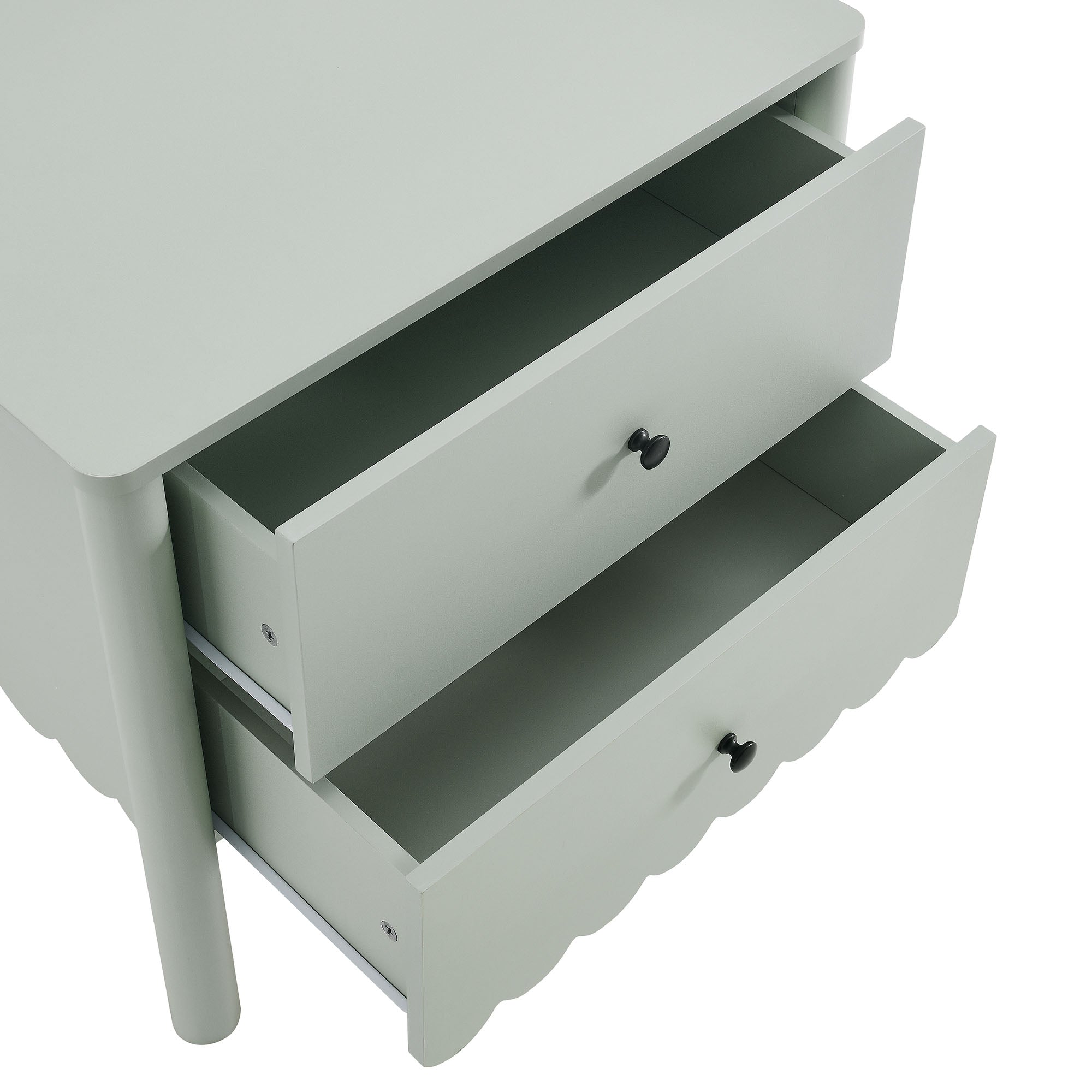Scalloped 2-Drawer Nightstand
