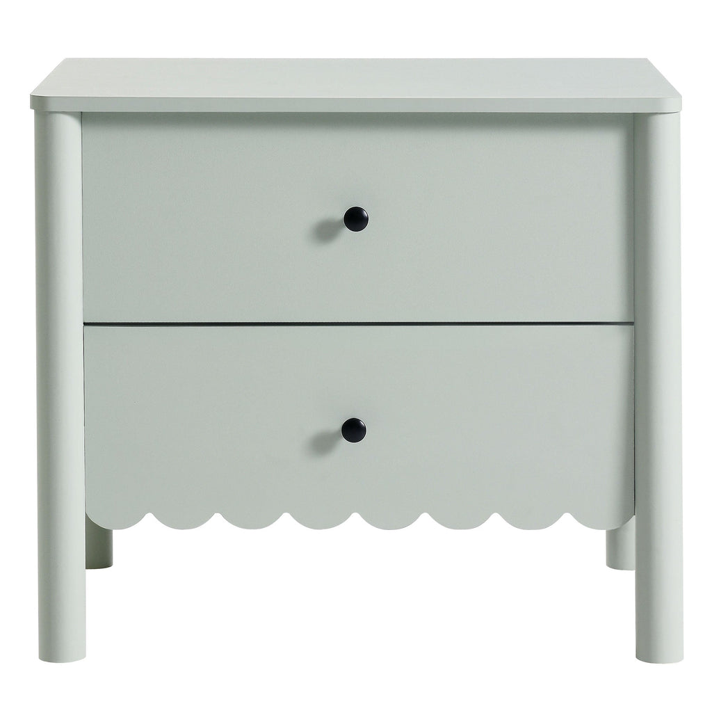 Scalloped 2-Drawer Nightstand