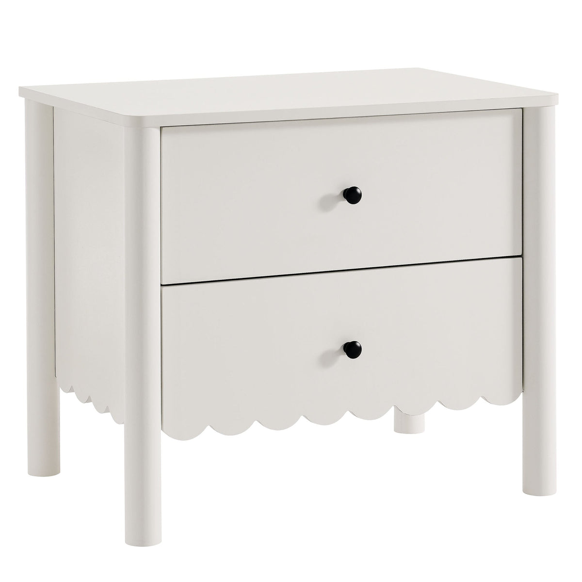 Scalloped 2-Drawer Nightstand