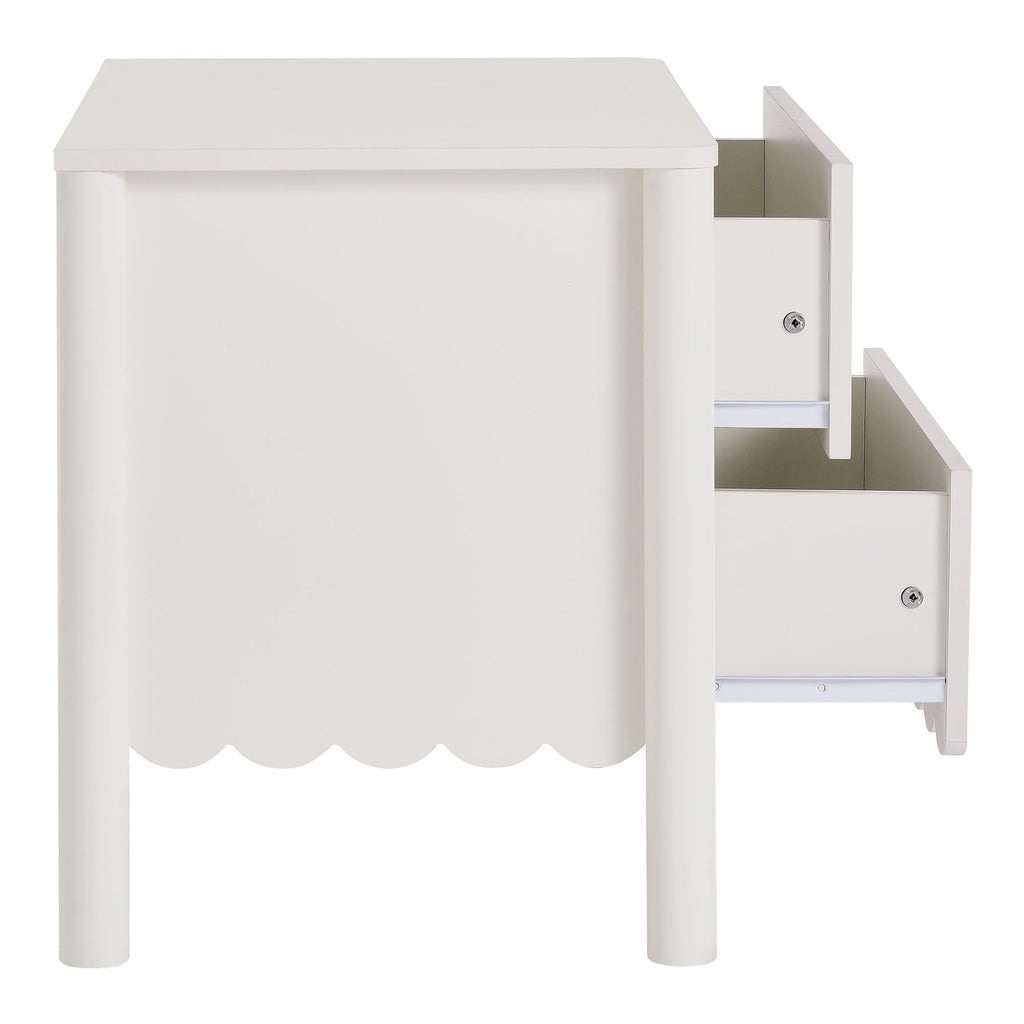 Scalloped 2-Drawer Nightstand