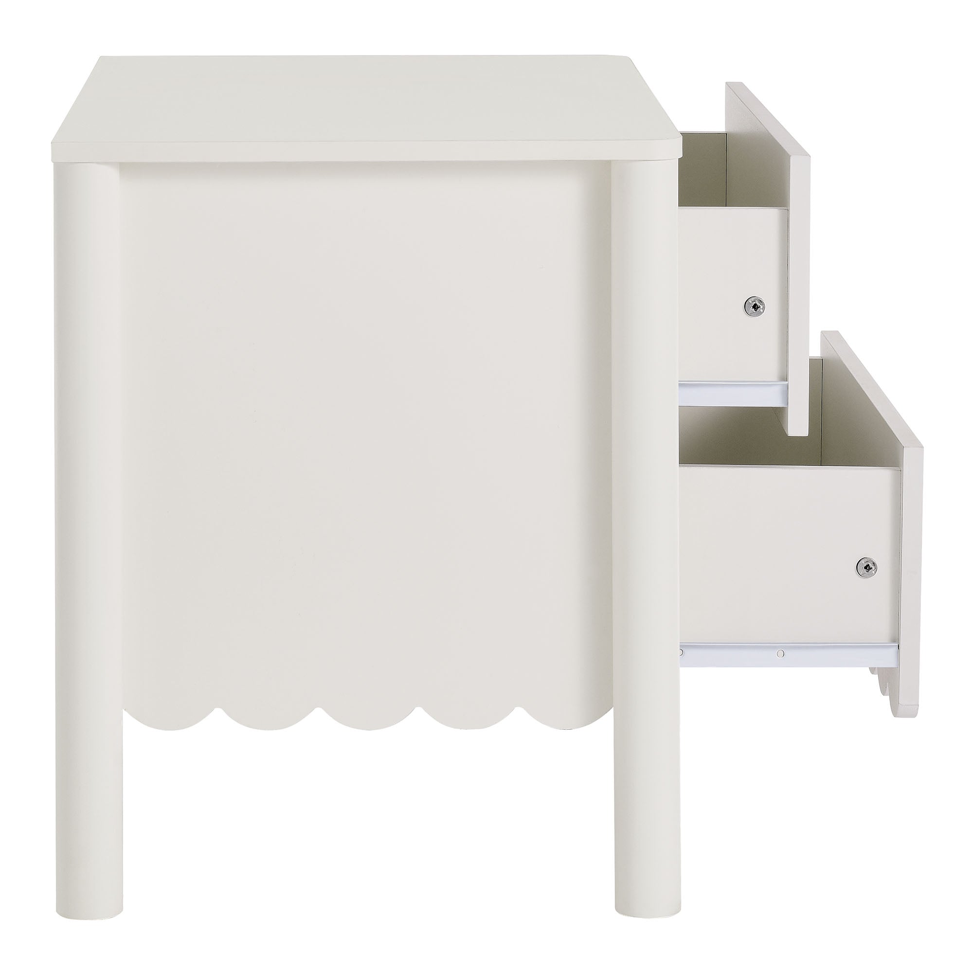 Scalloped 2-Drawer Nightstand