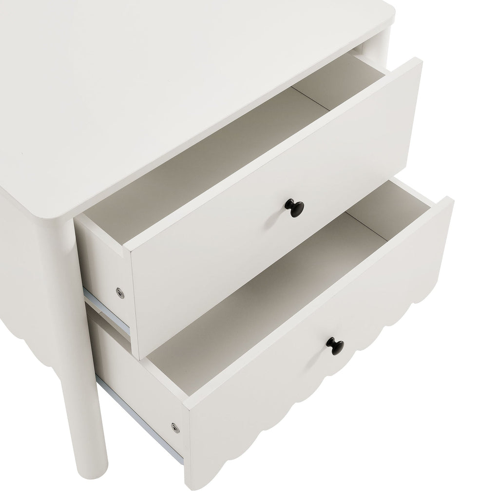 Scalloped 2-Drawer Nightstand