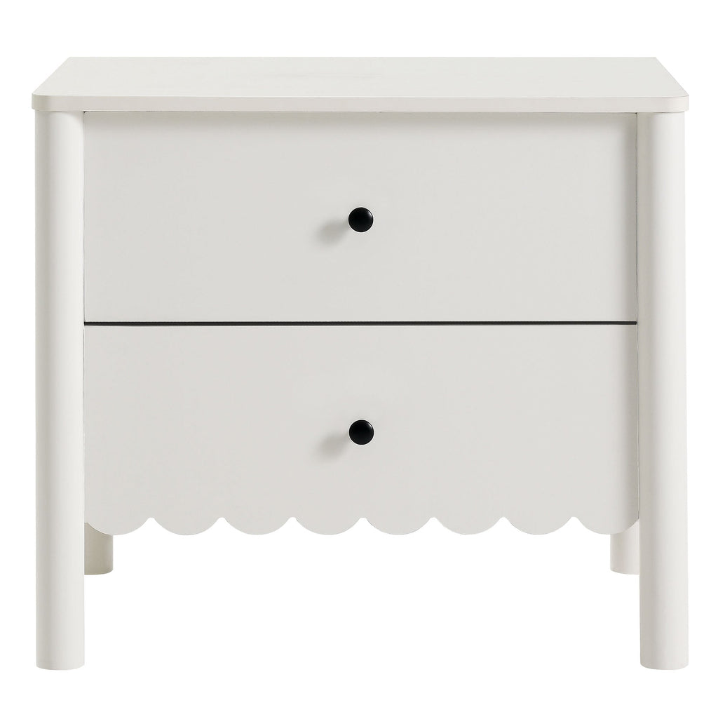 Scalloped 2-Drawer Nightstand