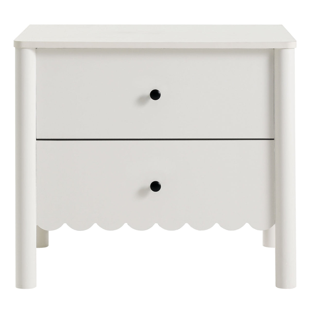 Scalloped 2-Drawer Nightstand