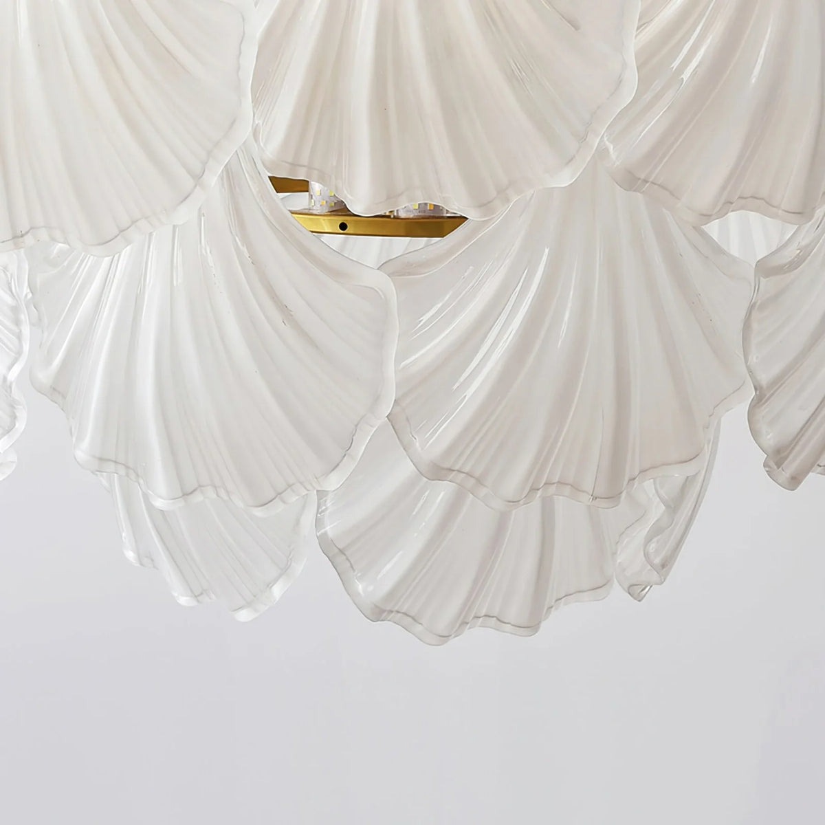 Ribbed Glass Shell Pendant Chandelier
