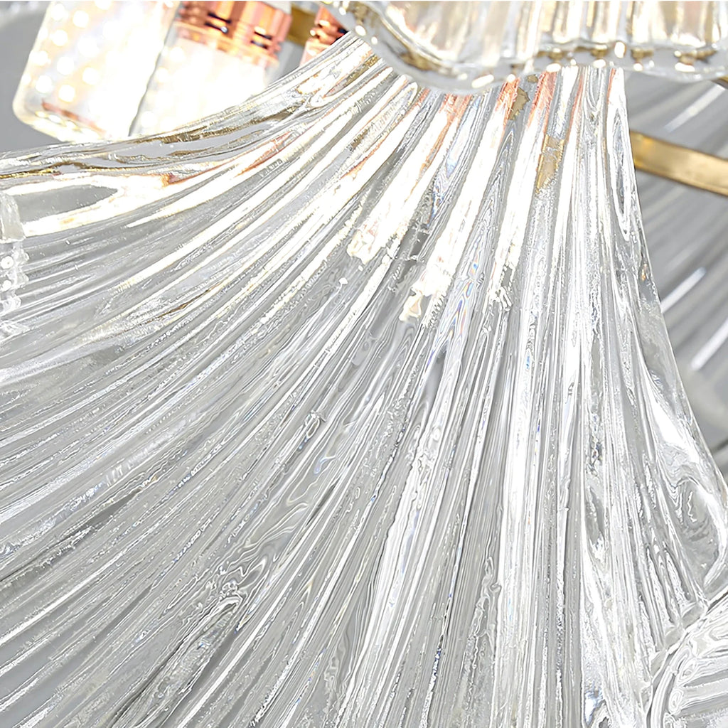 Ribbed Glass Shell Pendant Chandelier