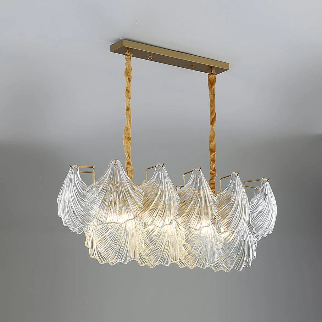 Ribbed Glass Shell Pendant Chandelier