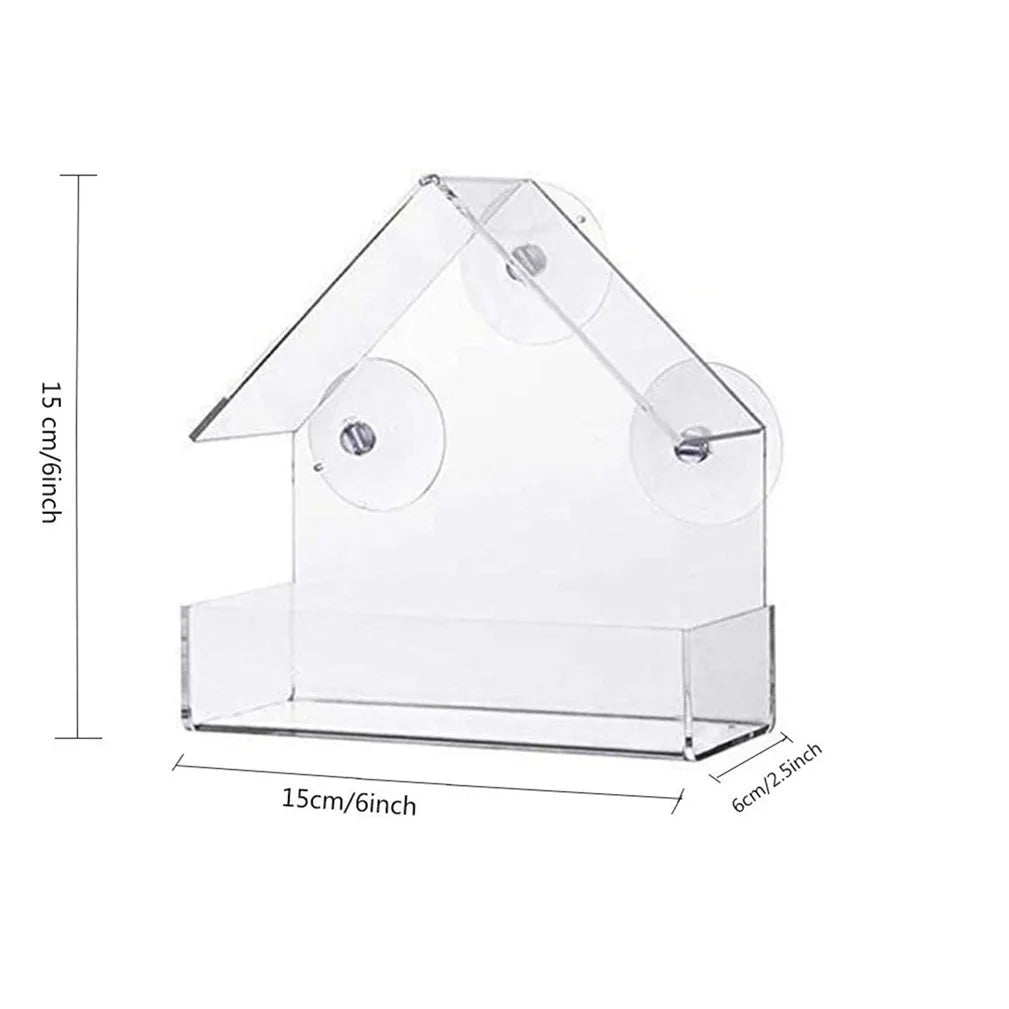 House Transparent Window Wild Bird Feeder