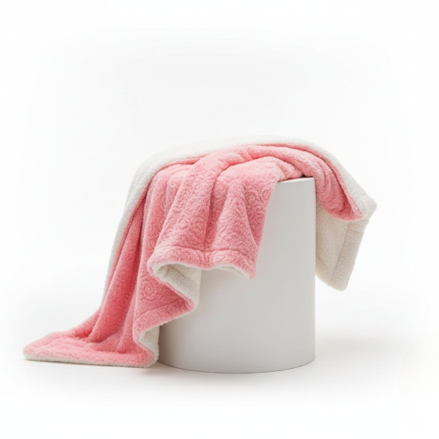 Pink Rose Buds Sherpa Fur Throw Blanket