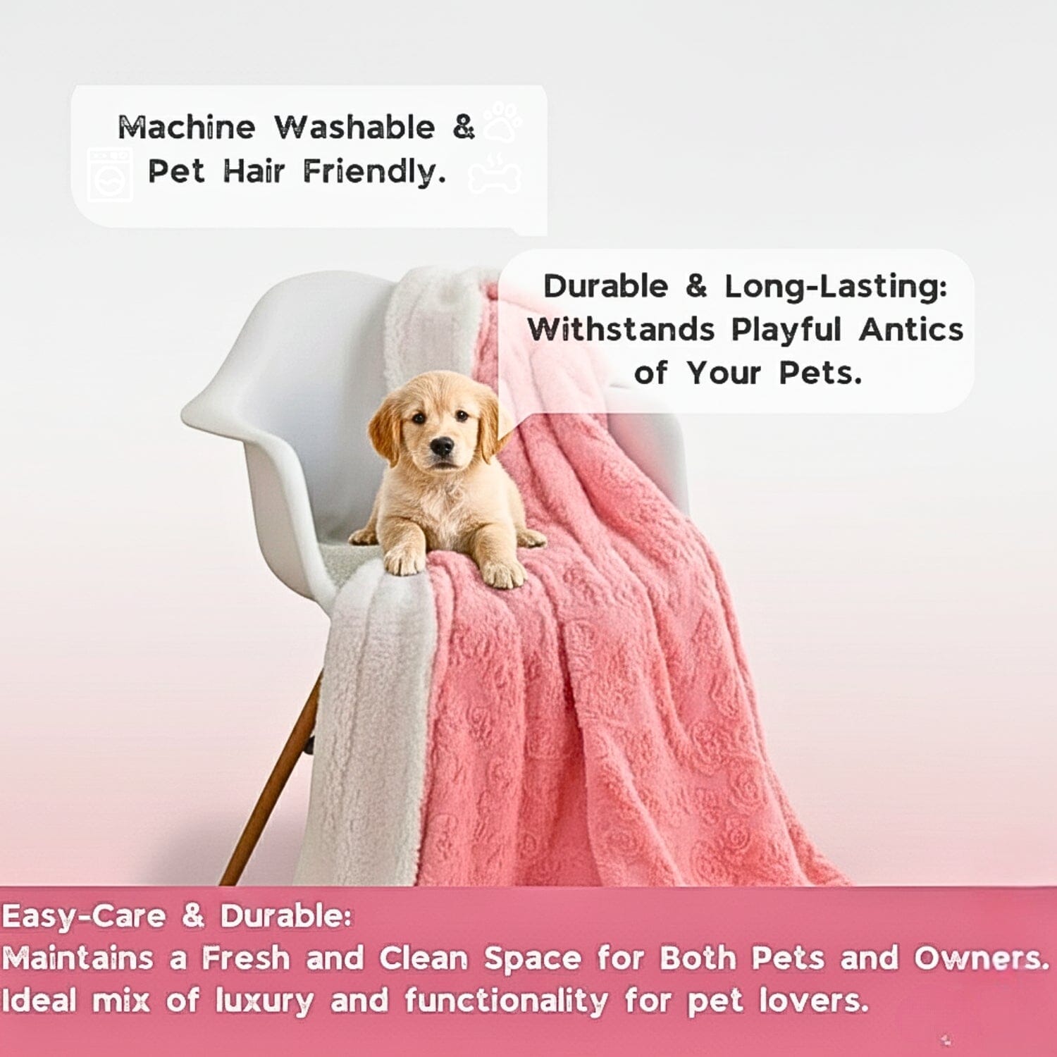 Pink Rose Buds Sherpa Fur Throw Blanket