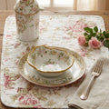 Dainty Cottage Roses Quilted Cotton Placemats