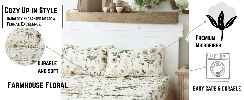 Enchanted Meadow Floral Microfiber Sheet Set