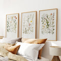 Watercolor Wildflower Floral Wall Art Set